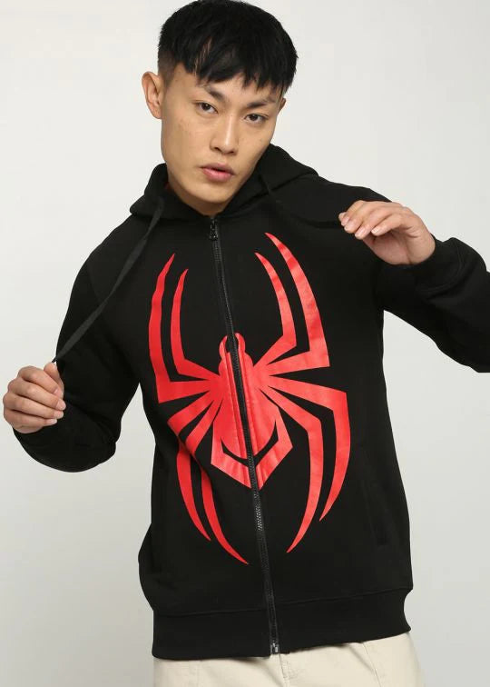 Spiderman Web Black Hoodie Sweatshirt For Men